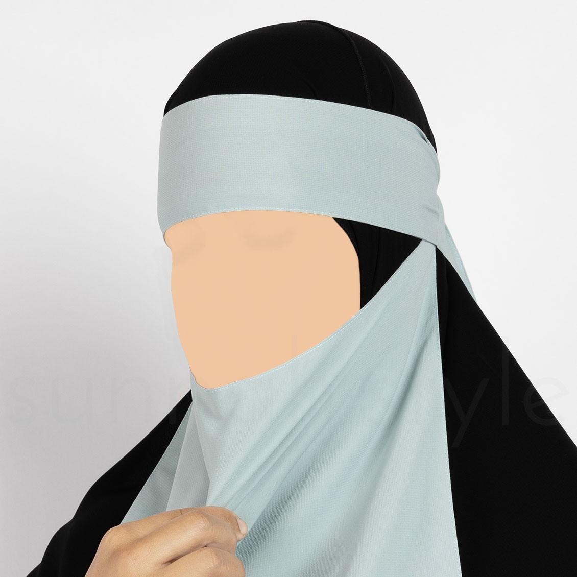 Sunnah Style Pull-Down One Layer Niqab Sterling